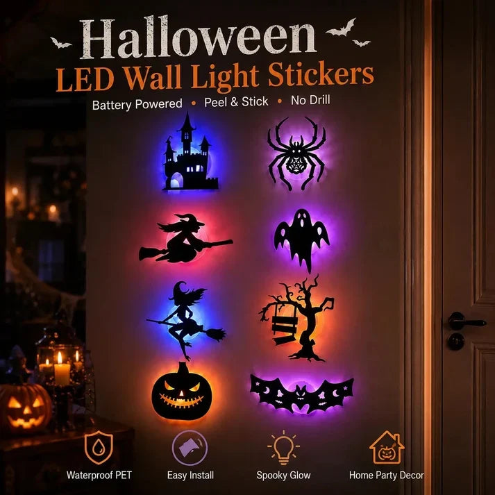 đ„Last Day Promotion 60% OFF|đ Halloween LED Silhouette Wall Light Stickers